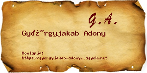 Györgyjakab Adony névjegykártya